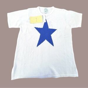 Quacker Factory White Tee with Blue Star New with Tag